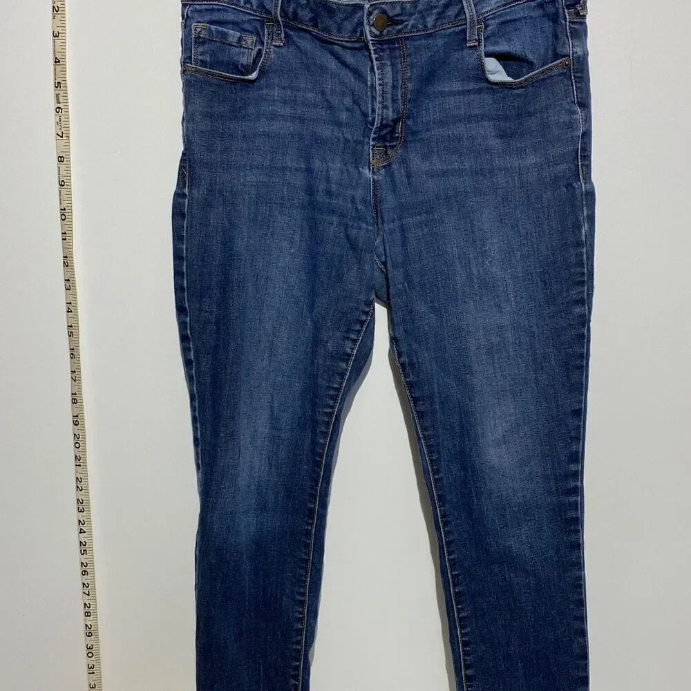 Old Navy Rockstar Women's Mid-Rise Tapered Denim Jeans Blue Size‎ 12